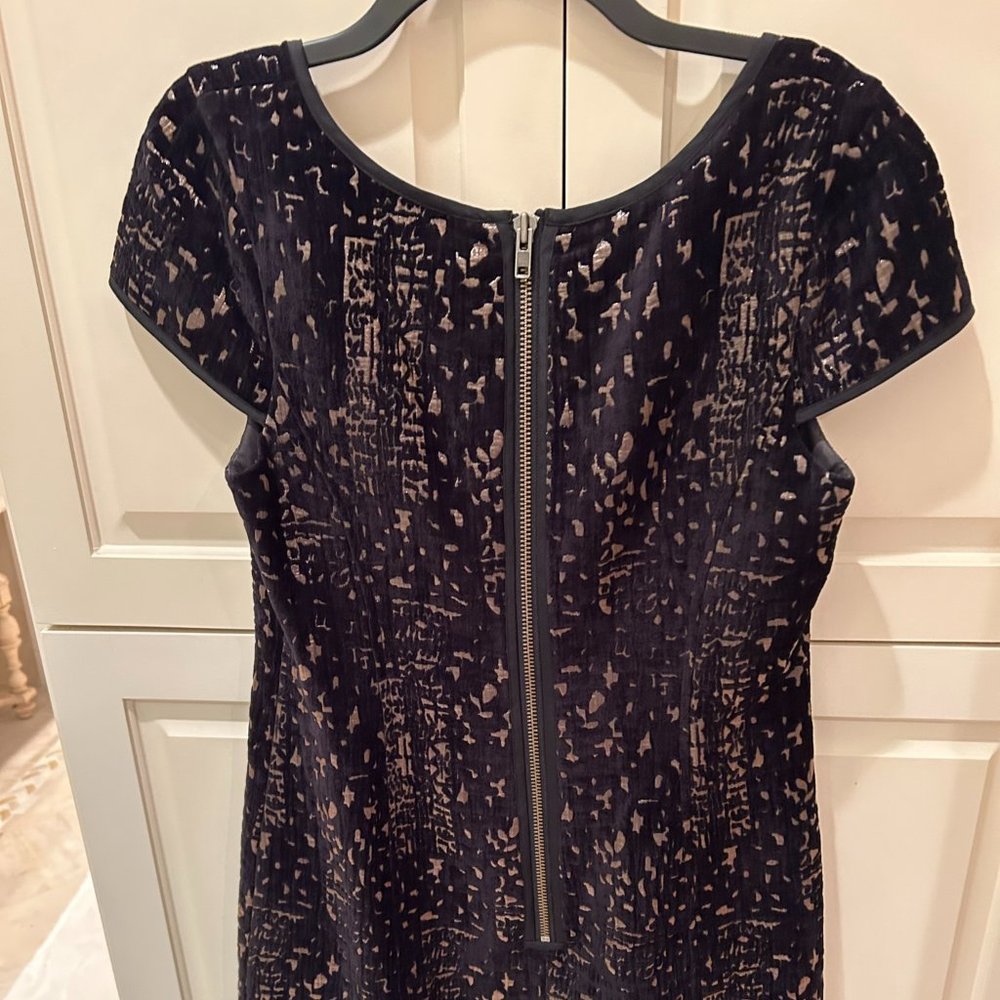 Rachel Zoe | Black Velvet and Gold Cap Sleeve Oversized Dress